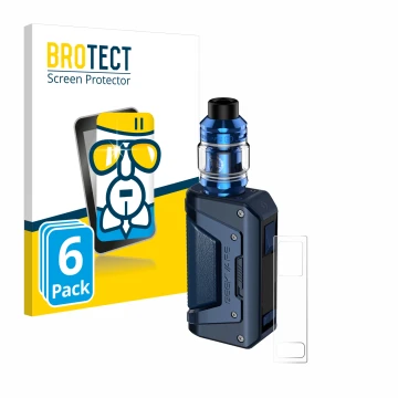 Face avant d’un emballage produit avec le logo de la marque BROTECT. À côté, l’appareil GeekVape Aegis Legend 2 L200 est repré