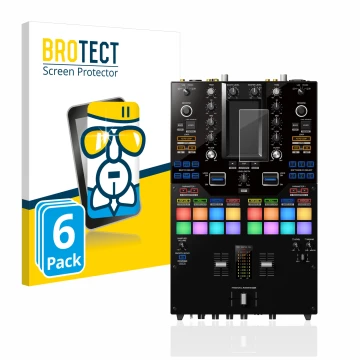 Face avant d’un emballage produit avec le logo de la marque BROTECT. À côté, l’appareil Pioneer DJM-S11 est représenté avec la