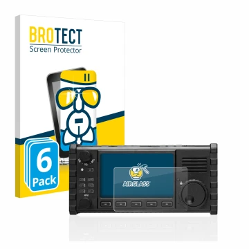 Face avant d’un emballage produit avec le logo de la marque BROTECT. À côté, l’appareil Xiegu X6100 HF-Transceiver est représe