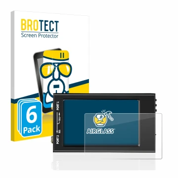 Face avant d’un emballage produit avec le logo de la marque BROTECT. À côté, l’appareil SDRGEEK NanoVNA-F V2 est représenté av