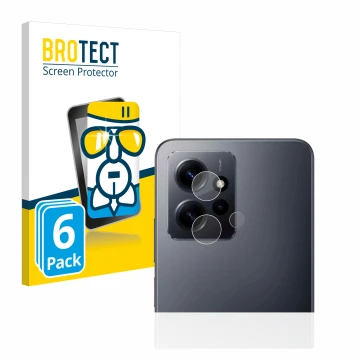Face avant d’un emballage produit avec le logo de la marque BROTECT. À côté, l’appareil Xiaomi Redmi Note 12 4G (Caméra UNIQUE
