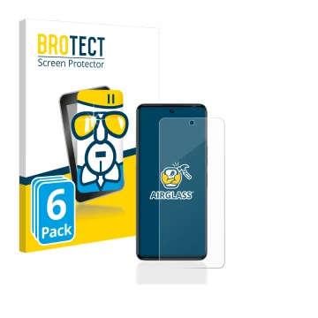 Face avant d’un emballage produit avec le logo de la marque BROTECT. À côté, l’appareil Tecno Camon 20 est représenté avec la 