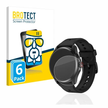 Face avant d’un emballage produit avec le logo de la marque BROTECT. À côté, l’appareil Mobvoi TicWatch Pro 5 est représenté a