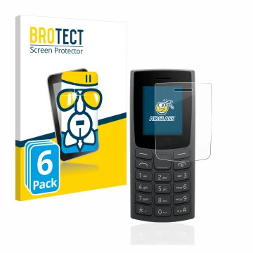 Face avant d’un emballage produit avec le logo de la marque BROTECT. À côté, l’appareil Nokia 105 (2023) est représenté avec l