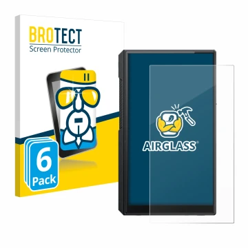 Face avant d’un emballage produit avec le logo de la marque BROTECT. À côté, l’appareil FiiO M11s est représenté avec la prote