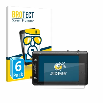 Face avant d’un emballage produit avec le logo de la marque BROTECT. À côté, l’appareil tinySA ultra spectrum analyser est rep