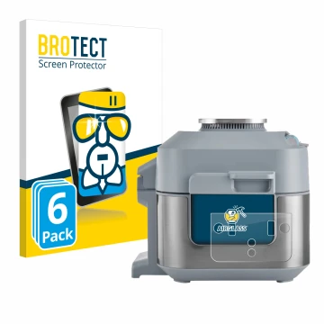 Face avant d’un emballage produit avec le logo de la marque BROTECT. À côté, l’appareil Ninja Speedi Rapid Cooking System est 
