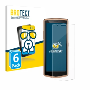 Face avant d’un emballage produit avec le logo de la marque BROTECT. À côté, l’appareil Cubot Pocket 3 est représenté avec la 