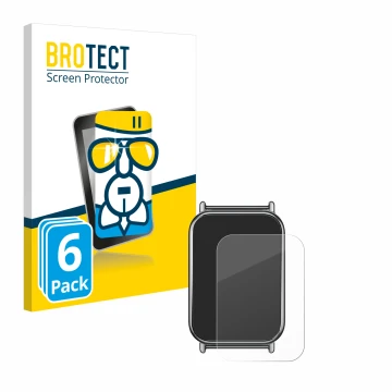 Face avant d’un emballage produit avec le logo de la marque BROTECT. À côté, l’appareil Xiaomi Mi Band 8 Pro est représenté av