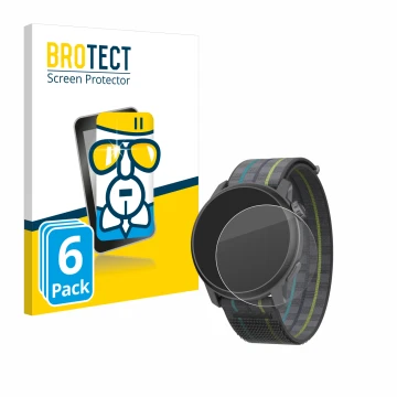 Face avant d’un emballage produit avec le logo de la marque BROTECT. À côté, l’appareil Coros Pace 3 est représenté avec la pr