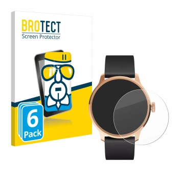 Face avant d’un emballage produit avec le logo de la marque BROTECT. À côté, l’appareil Withings ScanWatch Light est représent