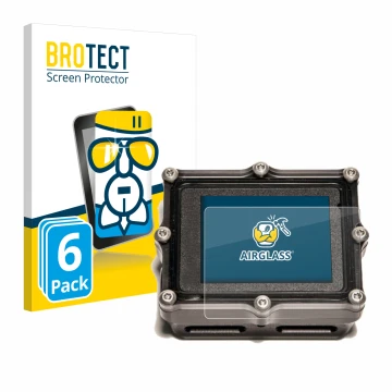 Face avant d’un emballage produit avec le logo de la marque BROTECT. À côté, l’appareil Shearwater Petrel 2 dive computer est 