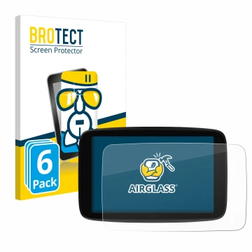 Face avant d’un emballage produit avec le logo de la marque BROTECT. À côté, l’appareil TomTom GO Superior 7