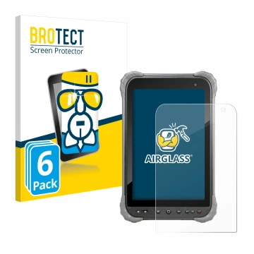 Face avant d’un emballage produit avec le logo de la marque BROTECT. À côté, l’appareil Juniper Systems Cedar CT8X2 est représ