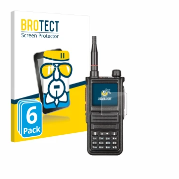 Face avant d’un emballage produit avec le logo de la marque BROTECT. À côté, l’appareil Radtel RT-470X est représenté avec la 