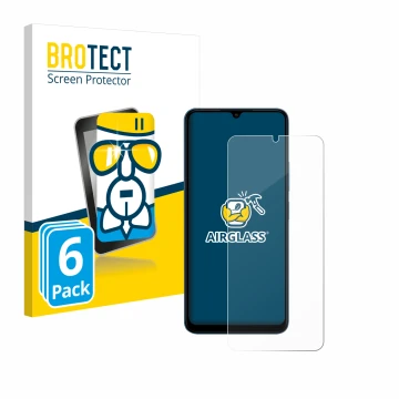 Face avant d’un emballage produit avec le logo de la marque BROTECT. À côté, l’appareil Xiaomi Redmi 13C est représenté avec l