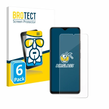 Face avant d’un emballage produit avec le logo de la marque BROTECT. À côté, l’appareil ZTE Blade A73 est représenté avec la p