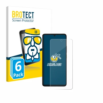 Face avant d’un emballage produit avec le logo de la marque BROTECT. À côté, l’appareil Xiaomi Poco X6 Pro est représenté avec