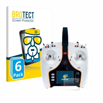 Face avant d’un emballage produit avec le logo de la marque BROTECT. À côté, l’appareil Spektrum NX7e est représenté avec la p