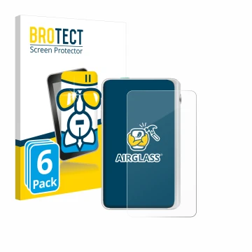 Face avant d’un emballage produit avec le logo de la marque BROTECT. À côté, l’appareil Timekettle Fluentalk T1 Mini est repré