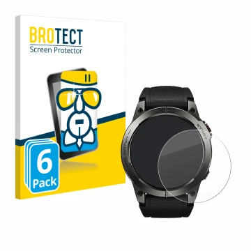 Face avant d’un emballage produit avec le logo de la marque BROTECT. À côté, l’appareil Zeblaze Stratos 3 est représenté avec 