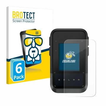 Face avant d’un emballage produit avec le logo de la marque BROTECT. À côté, l’appareil Garmin eTrex Solar est représenté avec