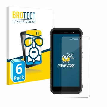 Face avant d’un emballage produit avec le logo de la marque BROTECT. À côté, l’appareil Ulefone Power Armor X11 Pro est représ