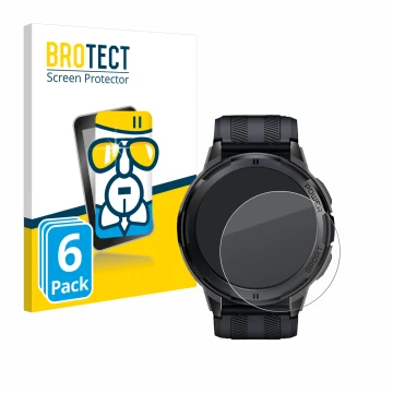 Face avant d’un emballage produit avec le logo de la marque BROTECT. À côté, l’appareil Oukitel BT10 1.43