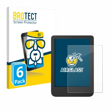 Face avant d’un emballage produit avec le logo de la marque BROTECT. À côté, l’appareil Tolino Shine 5 Color 2024 est représen