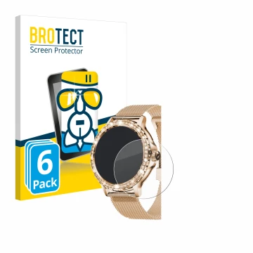 Face avant d’un emballage produit avec le logo de la marque BROTECT. À côté, l’appareil walkbee Smartwatch 1.3