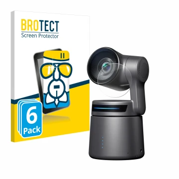 Face avant d’un emballage produit avec le logo de la marque BROTECT. À côté, l’appareil OBSBOT Tail Air est représenté avec la