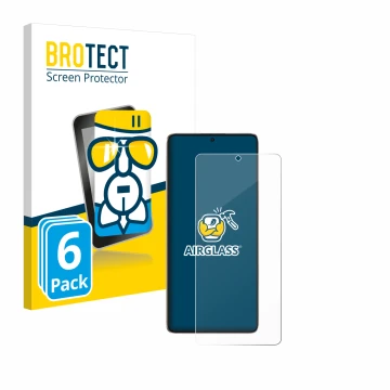 Face avant d’un emballage produit avec le logo de la marque BROTECT. À côté, l’appareil Xiaomi Poco F6 est représenté avec la 