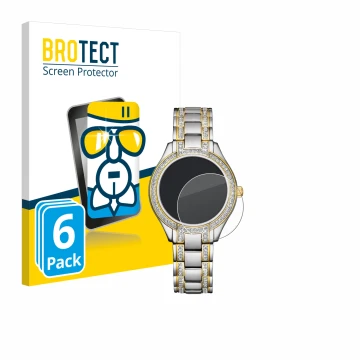 Face avant d’un emballage produit avec le logo de la marque BROTECT. À côté, l’appareil Citizen Eco Drive FE1234-50L est repré