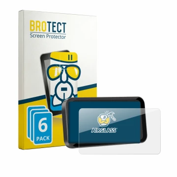 Face avant d’un emballage produit avec le logo de la marque BROTECT. À côté, l’appareil Carpuride W603 6.3