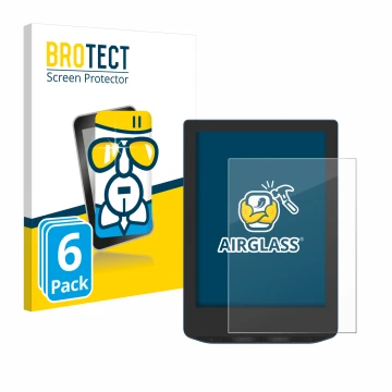 Face avant d’un emballage produit avec le logo de la marque BROTECT. À côté, l’appareil PocketBook Verse Pro Color est représe