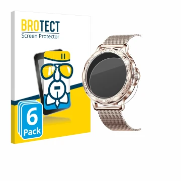 Face avant d’un emballage produit avec le logo de la marque BROTECT. À côté, l’appareil Darmowade Smartwatch 1.2