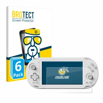 Face avant d’un emballage produit avec le logo de la marque BROTECT. À côté, l’appareil AYN Odin 2 Mini est représenté avec la