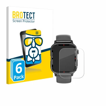 Face avant d’un emballage produit avec le logo de la marque BROTECT. À côté, l’appareil Manike G96 Smartwatch est représenté a