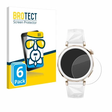 Face avant d’un emballage produit avec le logo de la marque BROTECT. À côté, l’appareil Huawei Watch GT 5 Pro (42 mm) est repr
