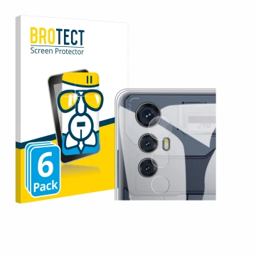 Face avant d’un emballage produit avec le logo de la marque BROTECT. À côté, l’appareil Cubot Max 5 (Caméra UNIQUEMENT) est re