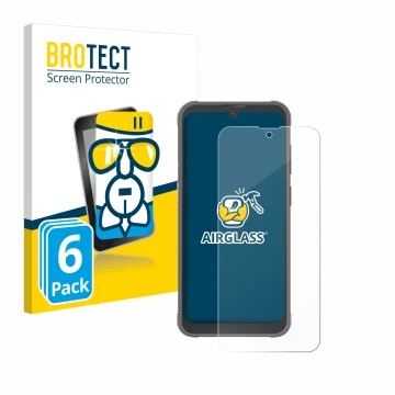 Face avant d’un emballage produit avec le logo de la marque BROTECT. À côté, l’appareil Blackview BV5200 Pro est représenté av