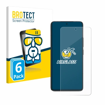 Face avant d’un emballage produit avec le logo de la marque BROTECT. À côté, l’appareil Xiaomi Redmi K80 Pro est représenté av