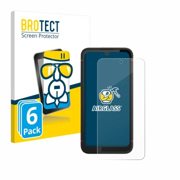 Face avant d’un emballage produit avec le logo de la marque BROTECT. À côté, l’appareil Volla Phone X23 est représenté avec la