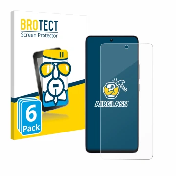 Face avant d’un emballage produit avec le logo de la marque BROTECT. À côté, l’appareil Xiaomi Poco M7 Pro 5G est représenté a