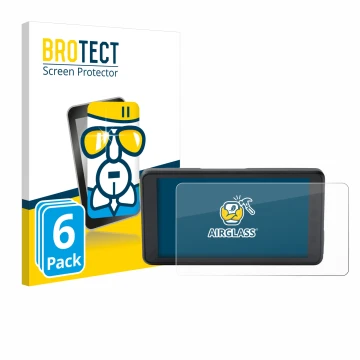 Face avant d’un emballage produit avec le logo de la marque BROTECT. À côté, l’appareil BMW ConnectedRide Navigator Full Cover