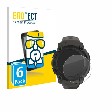 Face avant d’un emballage produit avec le logo de la marque BROTECT. À côté, l’appareil Garmin Instinct E (40 mm) est représen