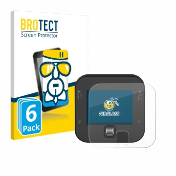 Face avant d’un emballage produit avec le logo de la marque BROTECT. À côté, l’appareil ISDT Q6 Retro est représenté avec la p