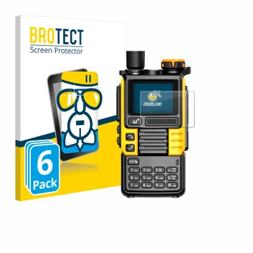 Face avant d’un emballage produit avec le logo de la marque BROTECT. À côté, l’appareil Quansheng UV-K5 (99) est représenté av