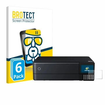 Face avant d’un emballage produit avec le logo de la marque BROTECT. À côté, l’appareil Epson EcoTank ET-8550 est représenté a