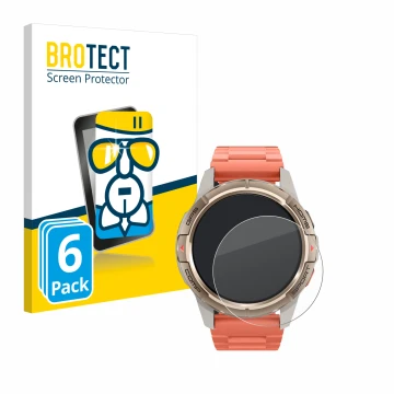 Face avant d’un emballage produit avec le logo de la marque BROTECT. À côté, l’appareil Xiaomi Mibro GS Active est représenté 